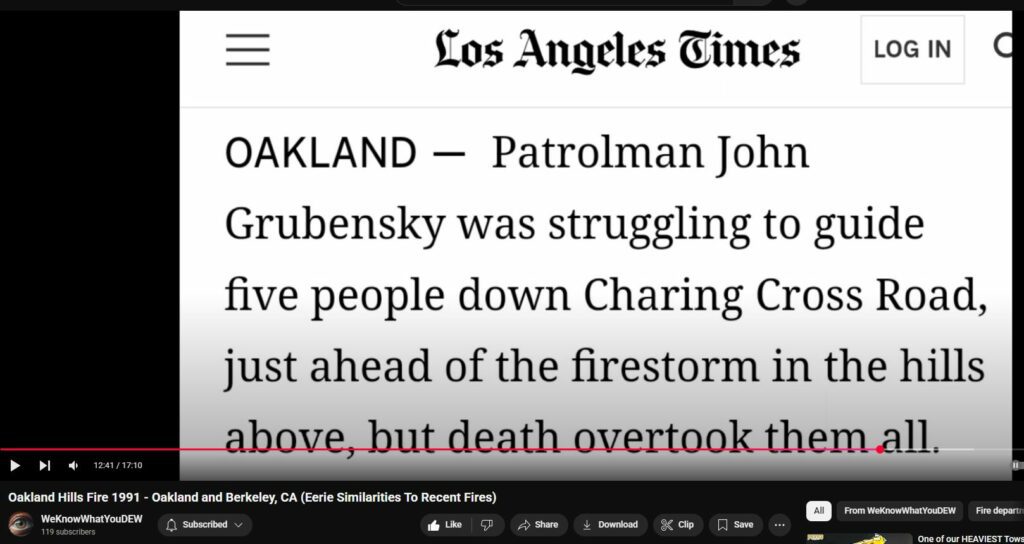 13 Trees and 3400+ Houses Burned in 1991 Oakland Hills Wildphyre - Yeah, Re-evaluated as DEW